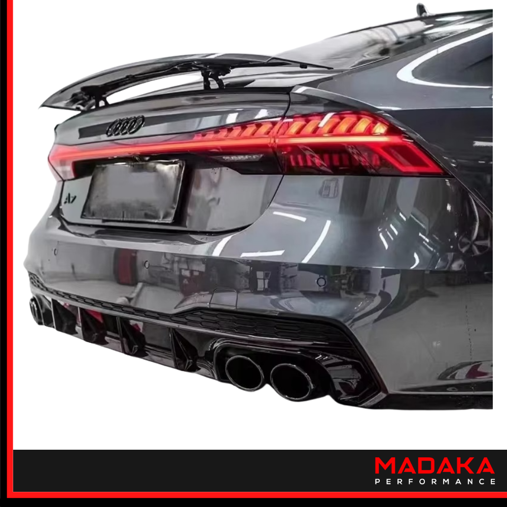 Diffusor in S7 Look montiert am Audi A7 (C8) Schwarz - Bild 5