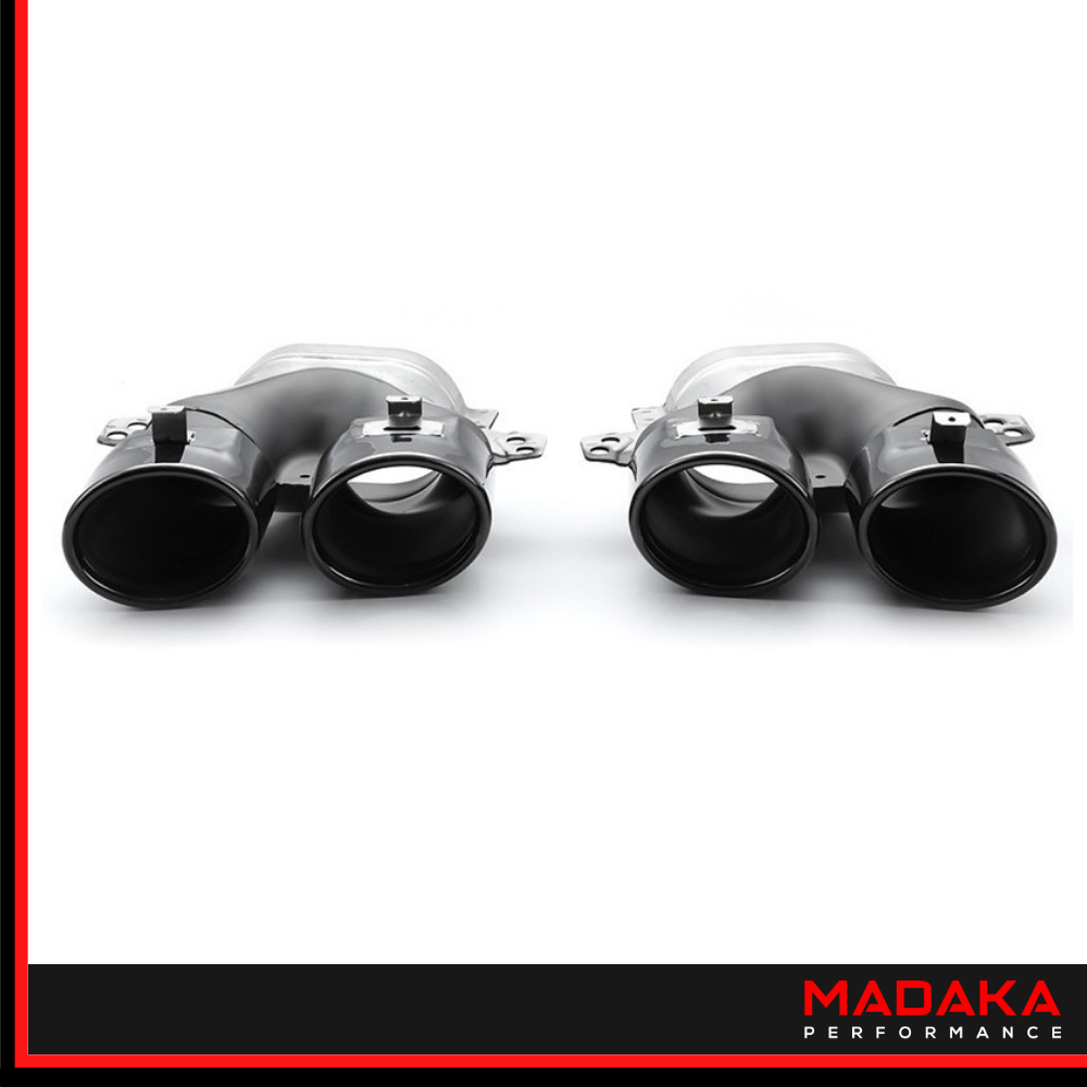 Doppelendrohre für C-Klasse W205 / S205 in C43 AMG Optik Schwarz - Bild 4