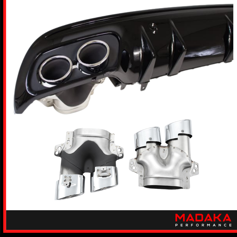 Diffusor mit Doppelendrohren für C-Klasse W205 / S205 in C43 AMG Optik - Bild 3