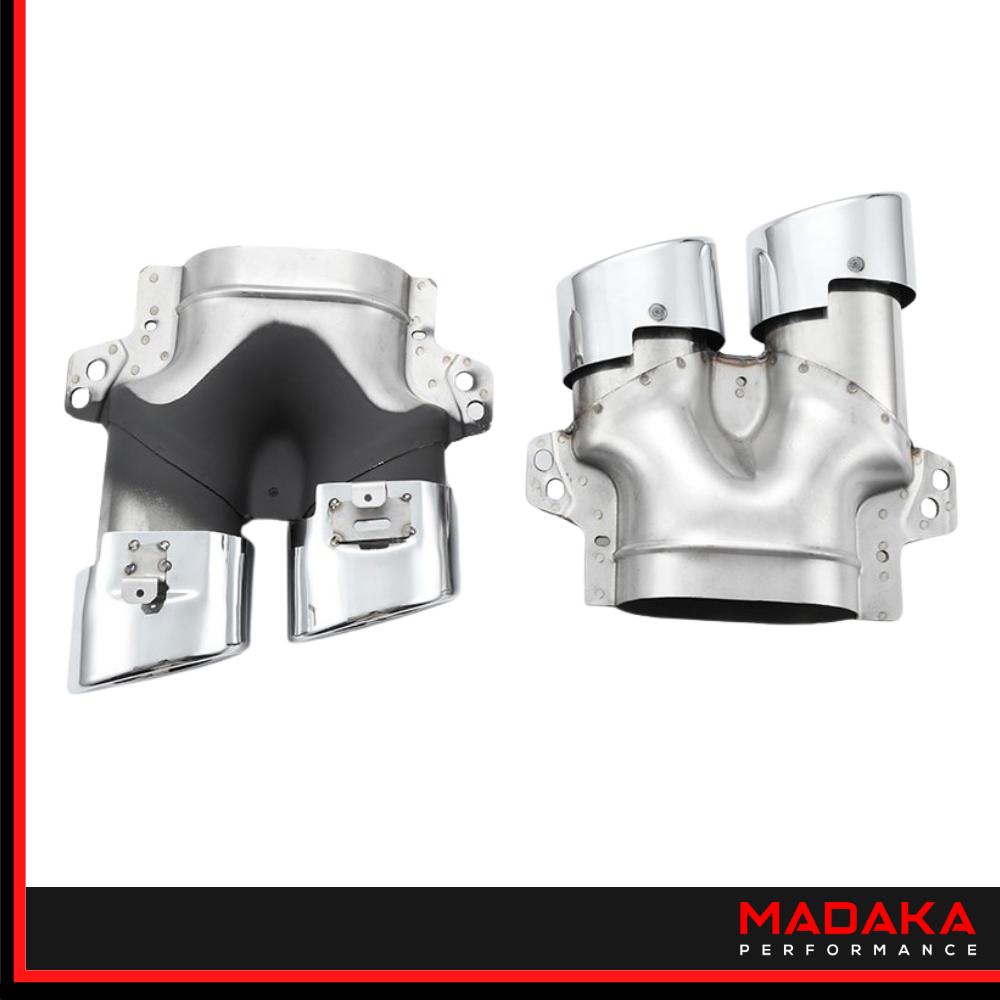 Doppelendrohre für Mercedes-Benz C-Klasse W205 / S205 in C43 AMG Optik Chrom - Bild 5