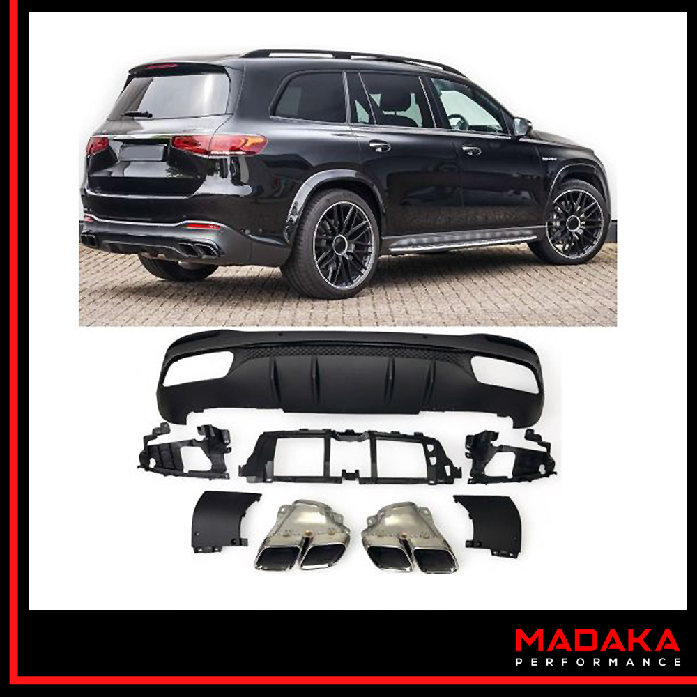 Diffusor mit Doppelendrohren chrom in 63 AMG Optik für Mercedes GLS X167 - Bild 2