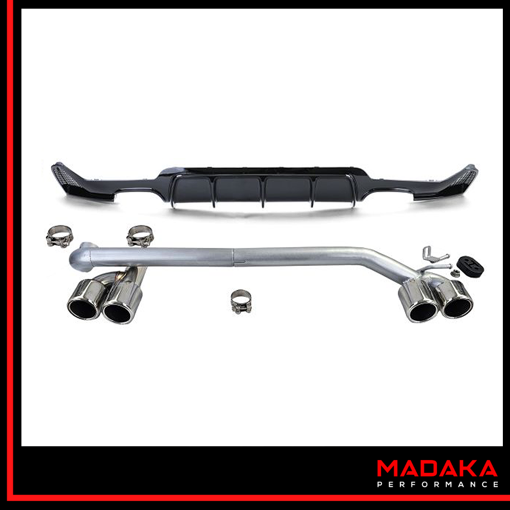 Diffusor schwarz mit Endrohren chrom für BMW 4er F32 F33 F36 - Bild 7