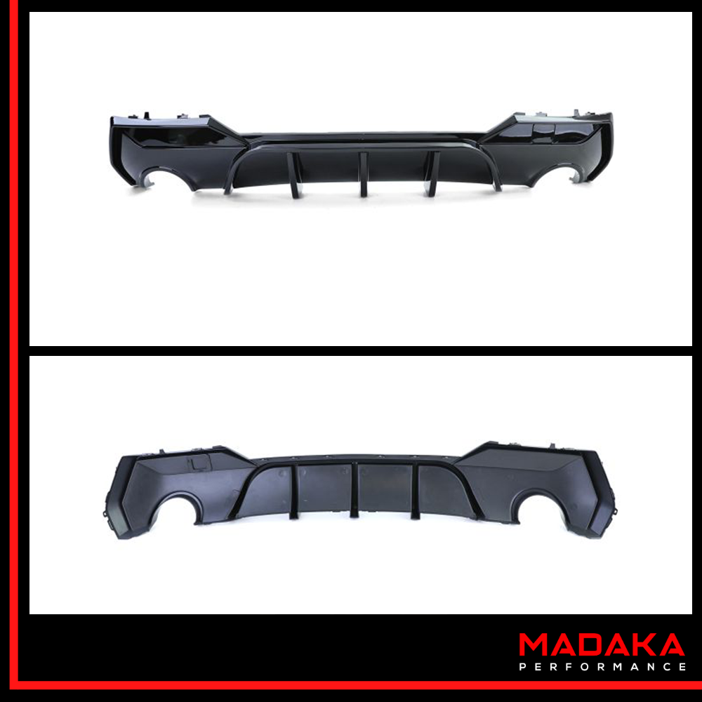 Diffusor schwarz Detailansicht vorne und hinten für BMW 4er G22 G23 - Bild 3