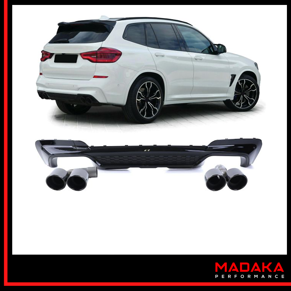 Diffusor mit Doppelendrohre schwarz für BMW X3 G01 - Bild 1