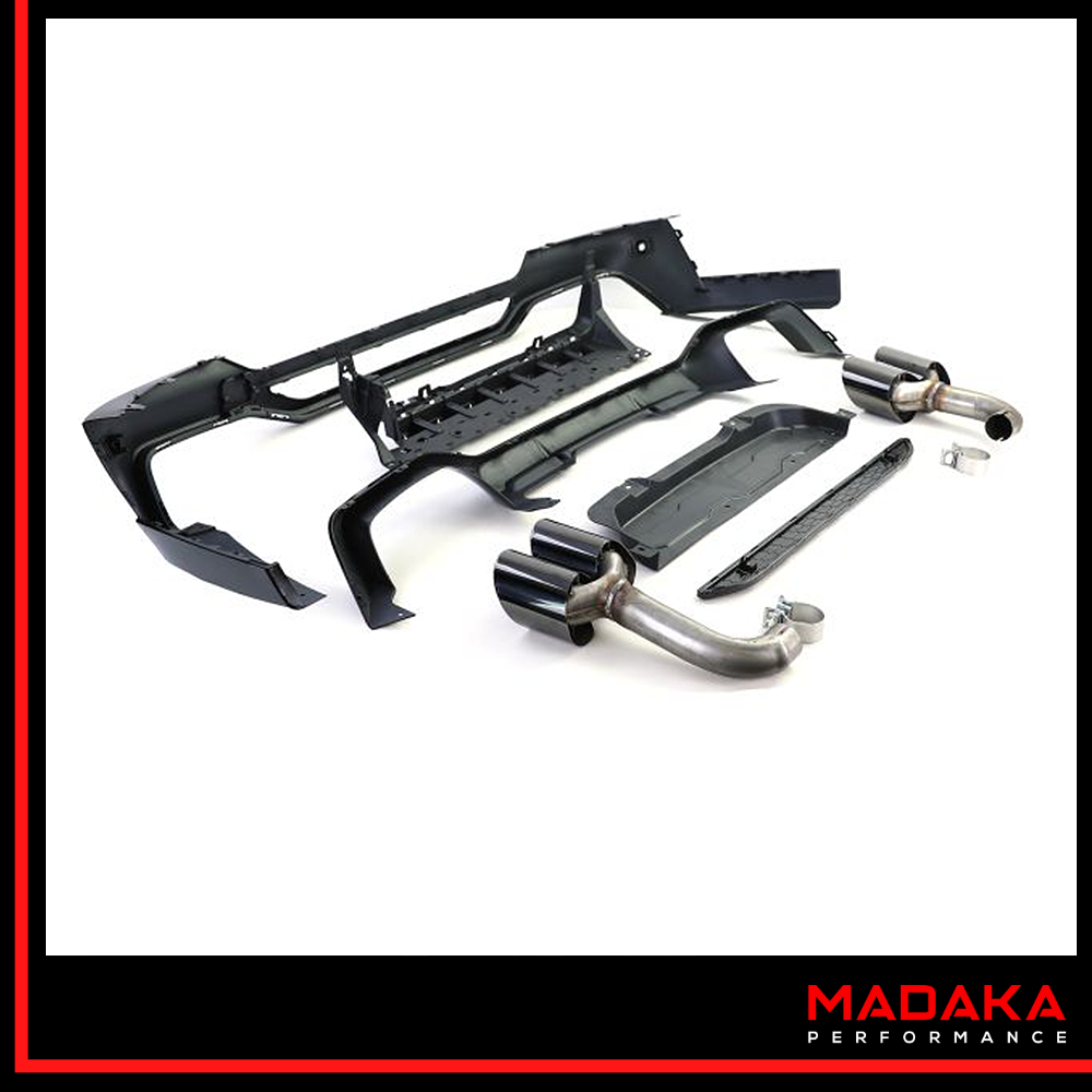 Diffusor mit Doppelendrohre schwarz Einzelteile für BMW X4 G02 - Bild 4