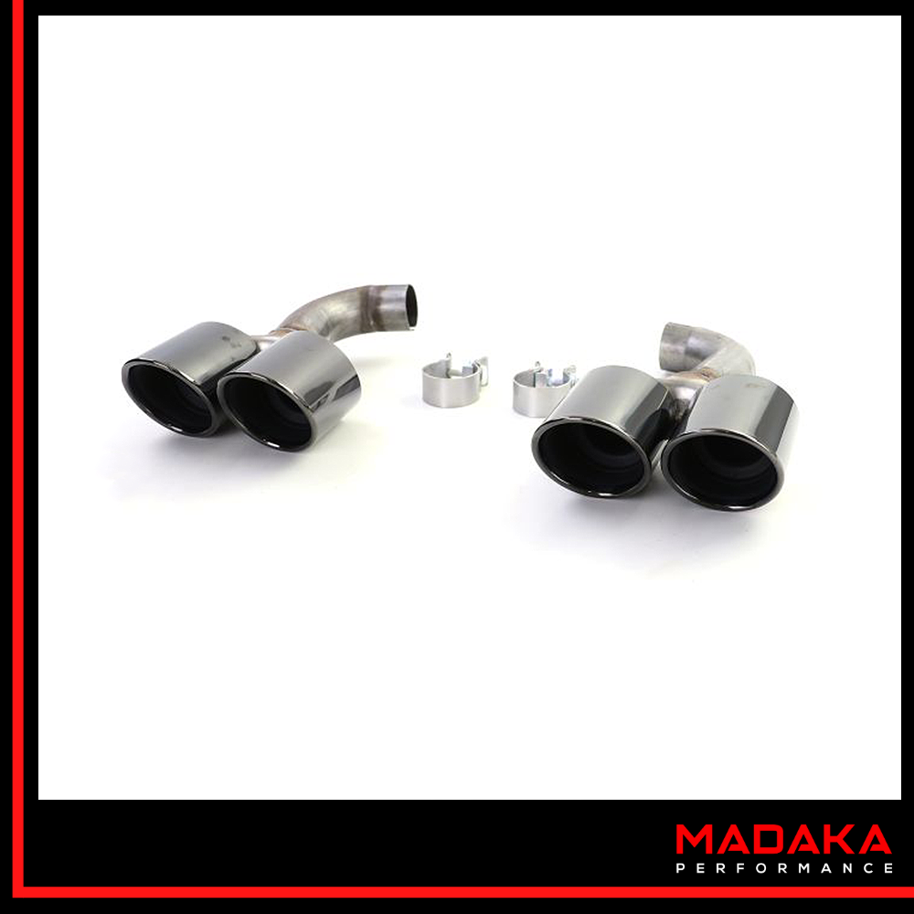 Doppelendrohre schwarz Ansicht von vorne für BMW X4 G02 - Bild 3