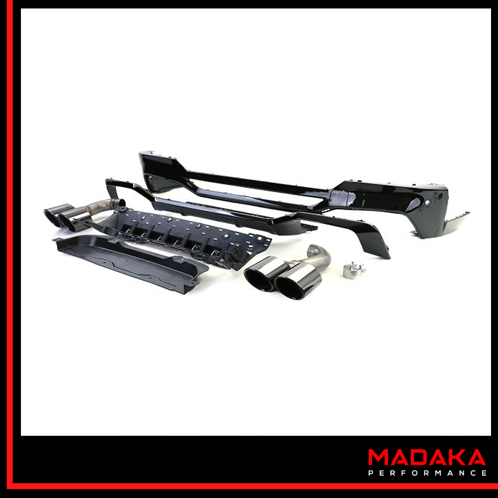 Diffusor schwarz mit Doppelendrohre chrom Ansicht Einzelteile für BMW X4 G02 - Bild 6