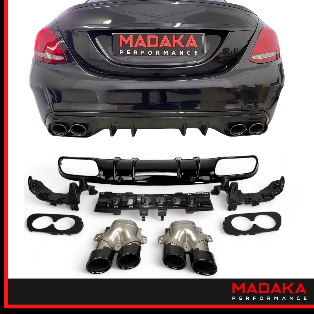 Diffusor mit Doppelendrohren für C-Klasse W205 / S205 in C43 AMG Optik - Bild 1