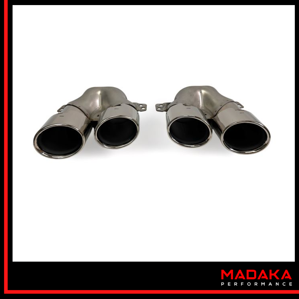 Doppelendrohre chrom in C43 AMG Optik für Mercedes C-Klasse W206 S206 - Bild 3