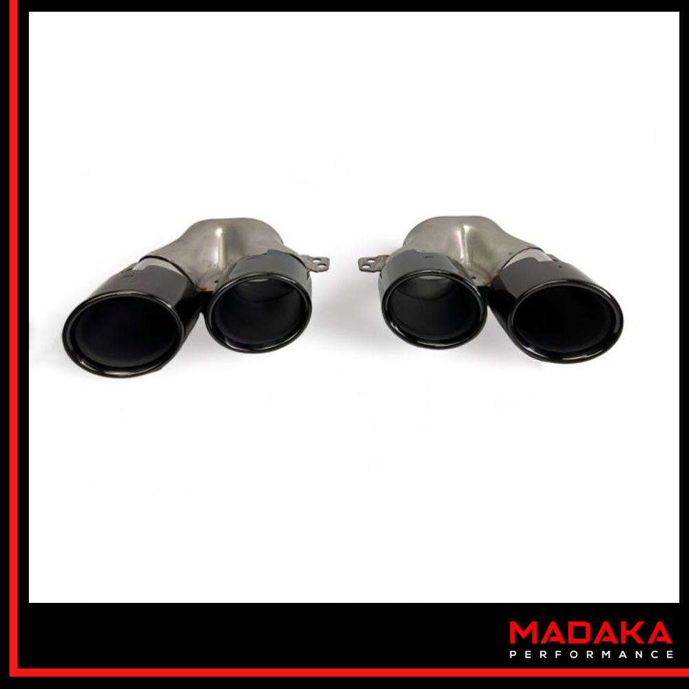 Doppelendrohre schwarz in C43 AMG Optik für Mercedes C-Klasse W206 S206 - Bild 2