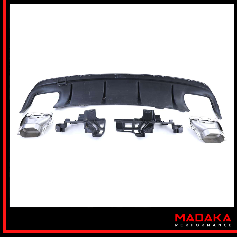 Ansicht Rückseite Diffusor mit Endrohren für Mercedes CLA C117 - Bild 7