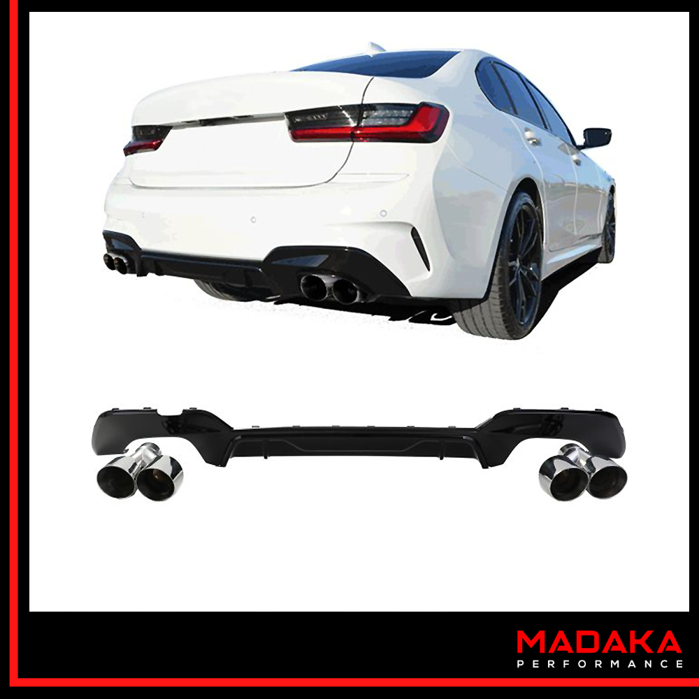 Diffusor mit Doppelendrohre chrom für BMW 3er G20 G21 - Bild 1