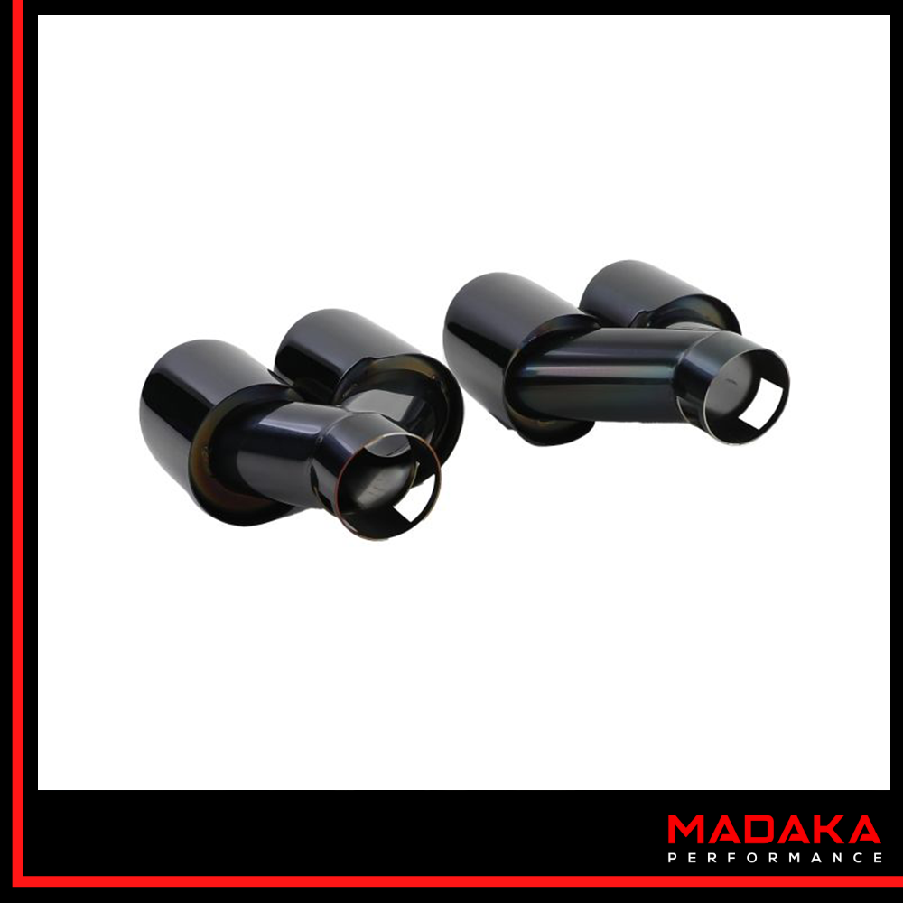 Doppelendrohre schwarz Ansicht von hinten für BMW 3er G20 G21 - Bild 10