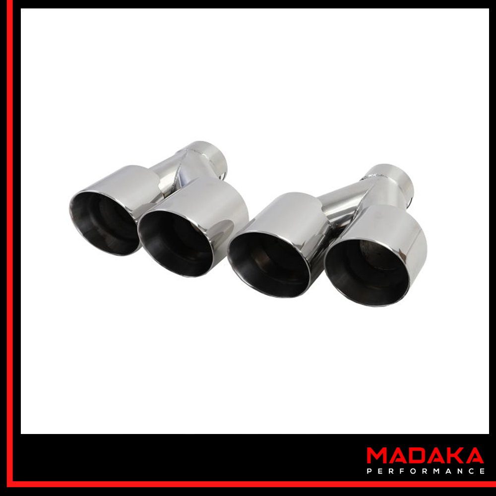 Doppelendrohre chrom Ansicht von vorne für BMW 3er G20 G21 - Bild 2