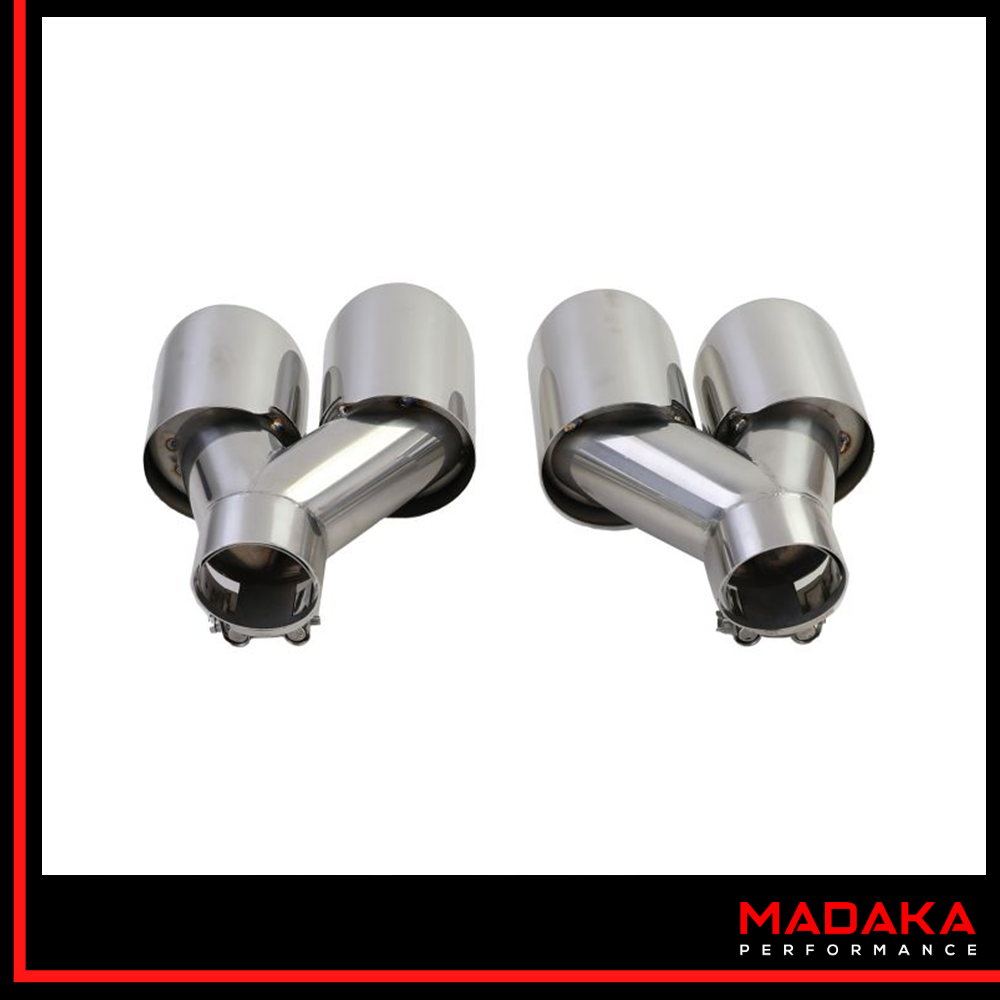 Doppelendrohre chrom Ansicht von hinten für BMW 3er G20 G21 - Bild 4