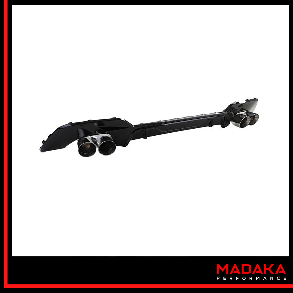 Diffusor schwarz mit Doppelendrohre chrom Detailansicht für BMW 3er G20 G21 - Bild 5