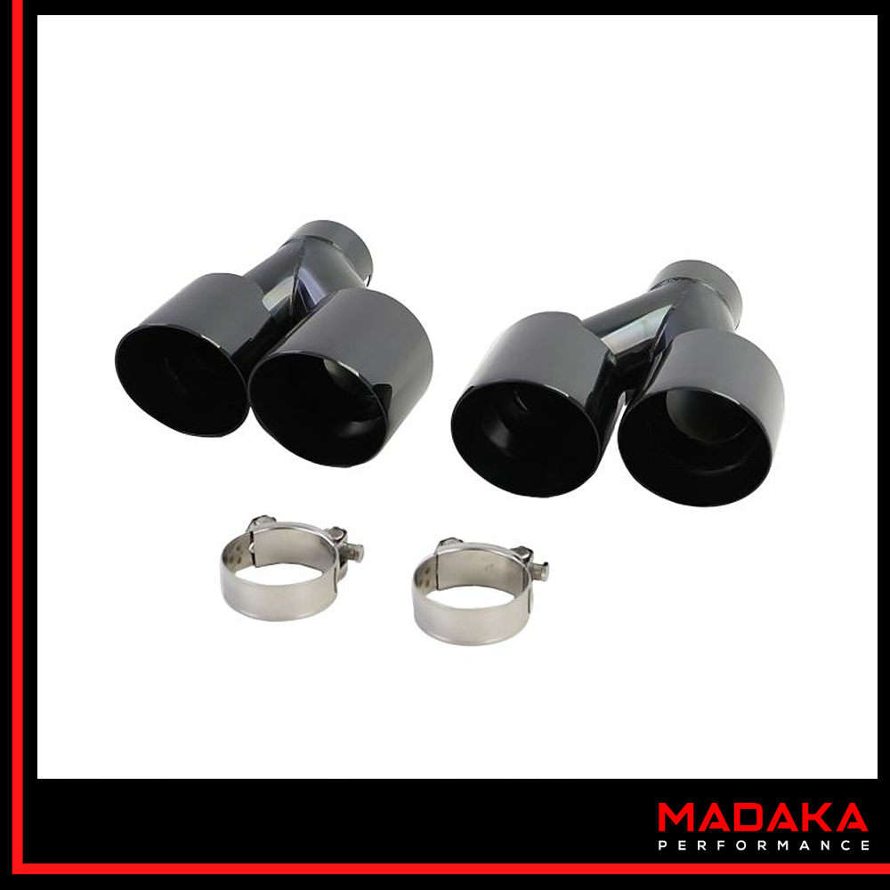 Doppelendrohre schwarz Ansicht von vorne für BMW 3er G20 G21 - Bild 8