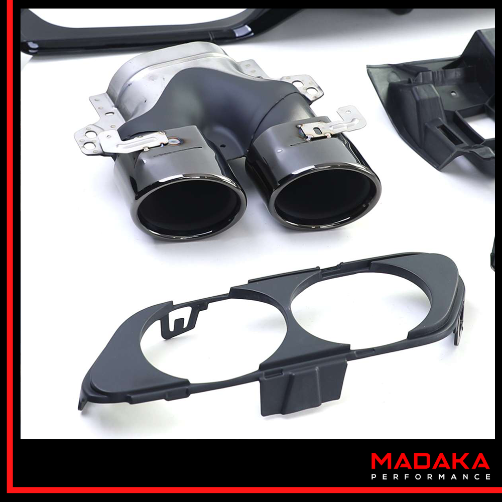 Doppelendrohre schwarz in E53 AMG Optik für Mercedes E-Klasse W213 - Bild 2