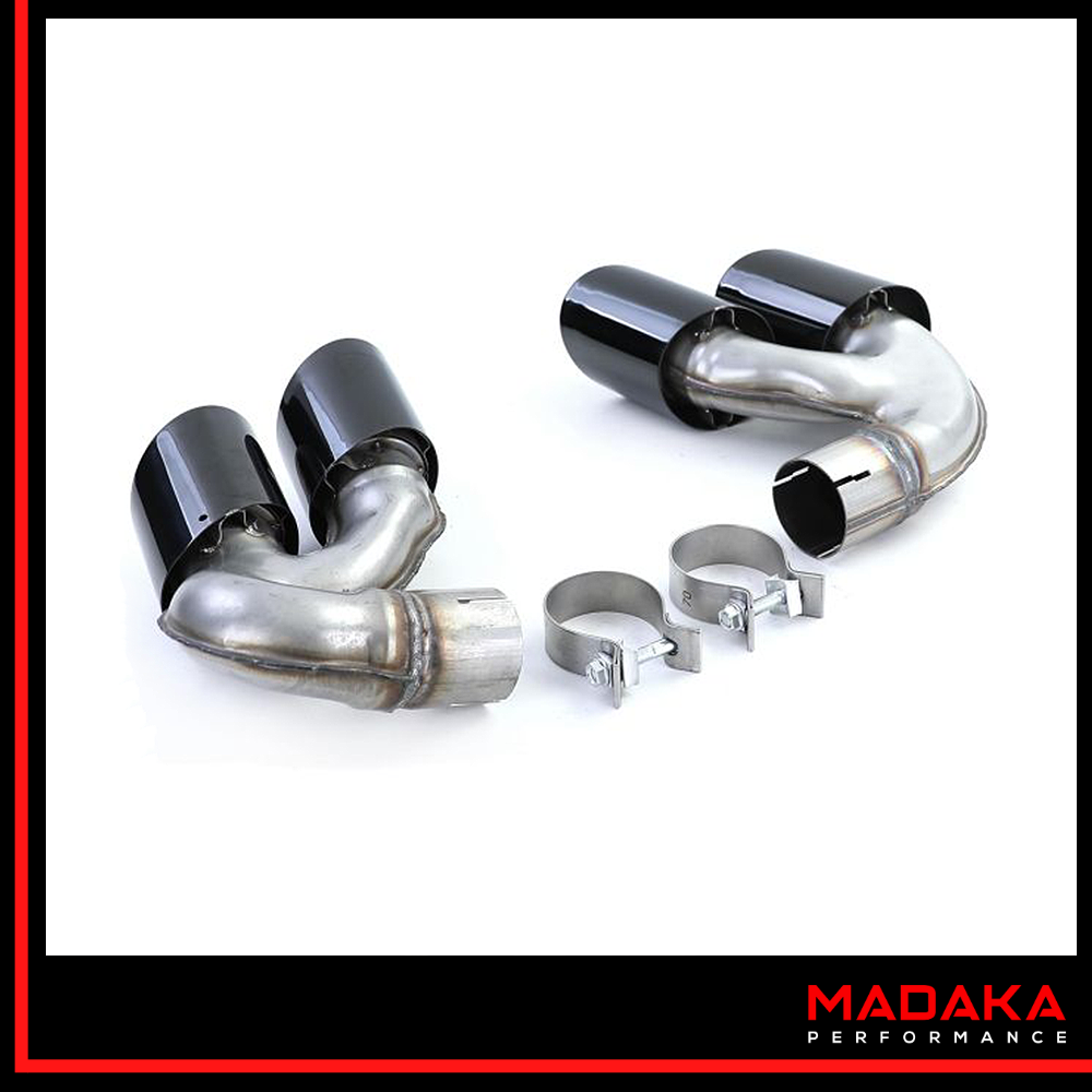 Doppelendrohre schwarz Ansicht von unten für BMW X5 G05 X6 G06 X7 G07 40i - Bild 3