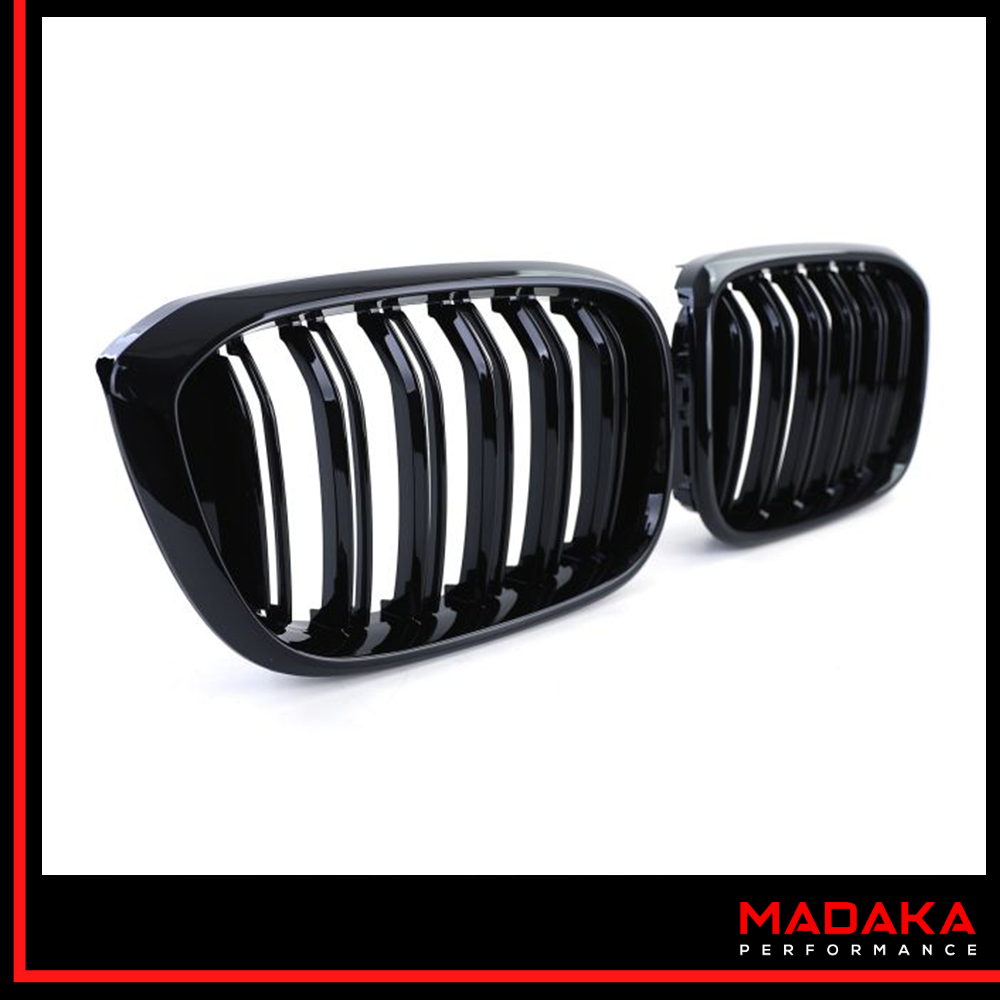Doppelsteg Kühlergrill schwarz Detailansicht für BMW X3 G01 X4 G02 - Bild 3