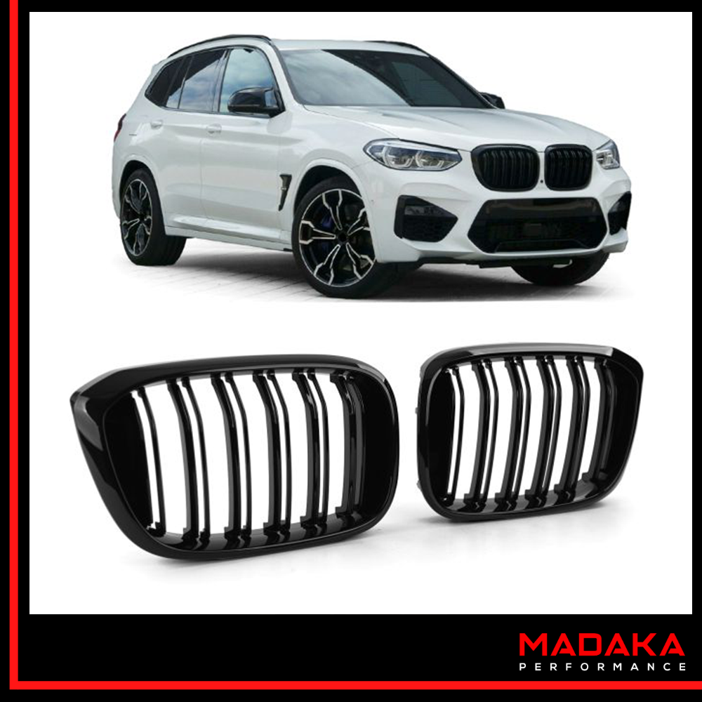 Doppelsteg Kühlergrill schwarz Detailansicht für BMW X3 G01 X4 G02 - Bild 1