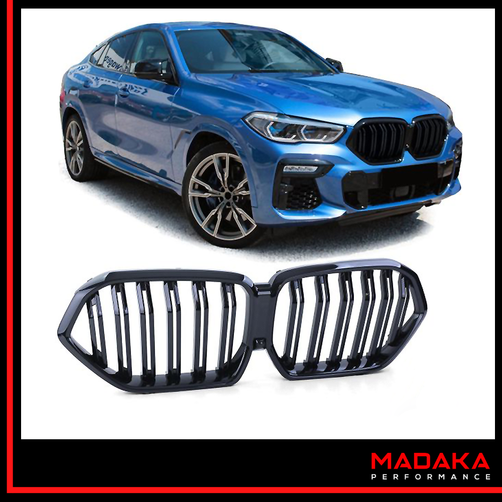 Doppelsteg Kühlergrill schwarz Detailansicht für BMW X6 G06 - Bild 1