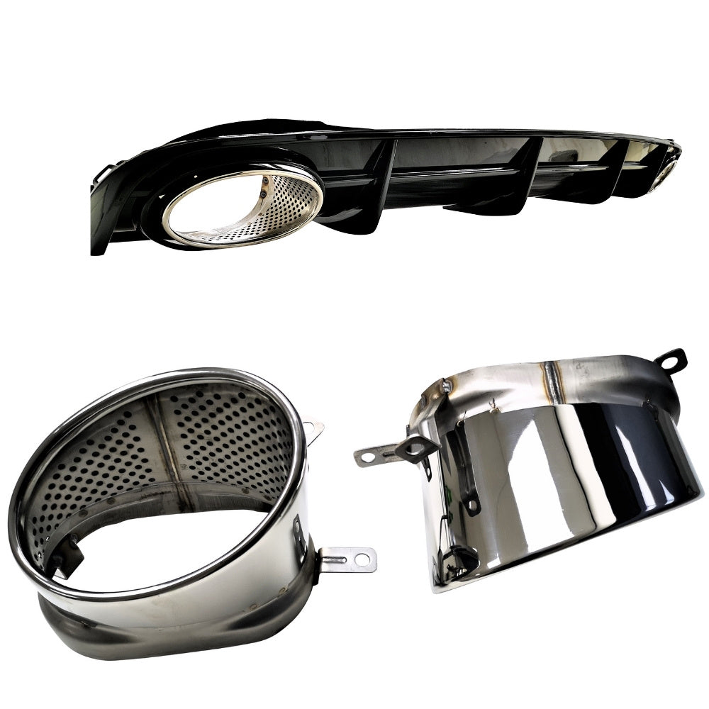 Diffusor in RS6 Look für Audi A6/S-Line Chrom - Bild 4