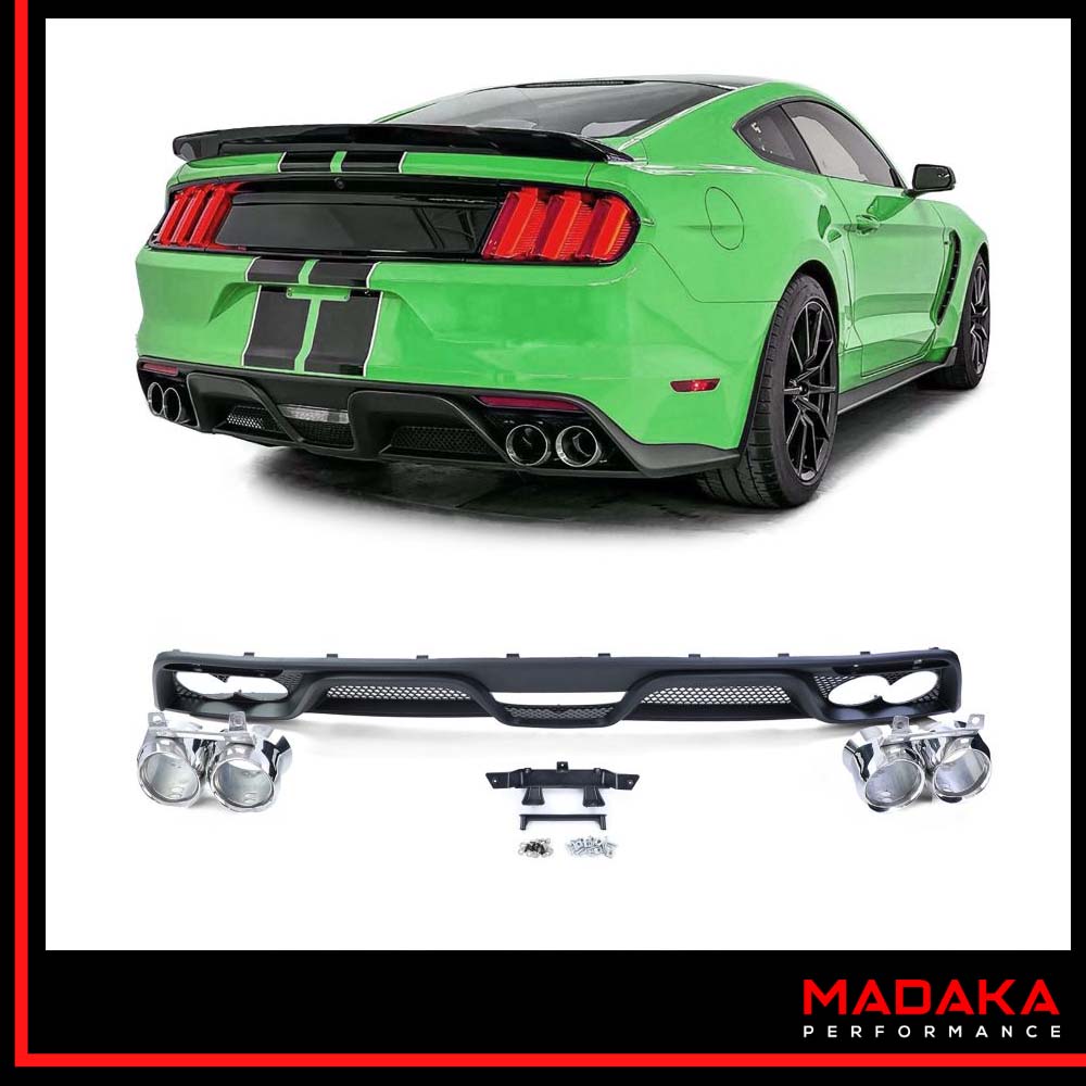 Diffusor mit Endrohren in Shelby GT350 Optik für Ford Mustang 6 Bj. 2014-2017