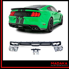 Diffusor mit Endrohren in Shelby GT350 Optik für Ford Mustang 6 Bj. 2014-2017