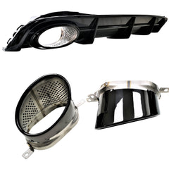 Diffusor in RS6 Look für Audi A6/S-Line  Schwarz - Bild 3